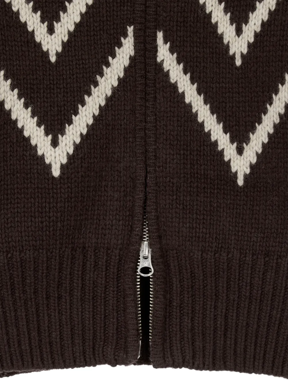 TOMBOY zigzag-knit zip-up cardigan Bruin