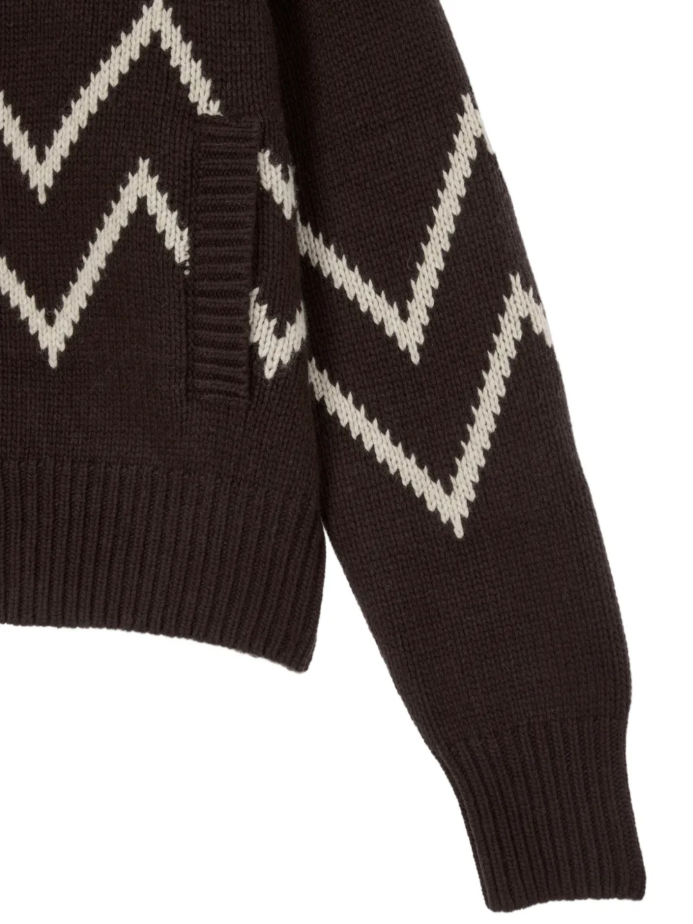 TOMBOY zigzag-knit zip-up cardigan Bruin