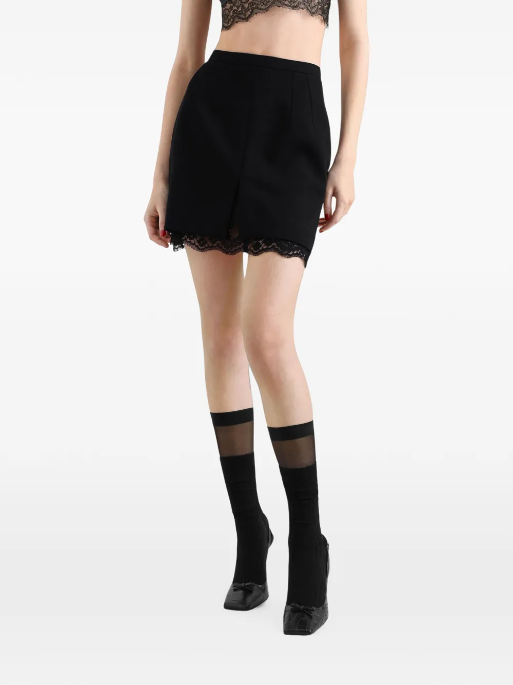Dolce & Gabbana Rok van dubbele crêpe wol Zwart