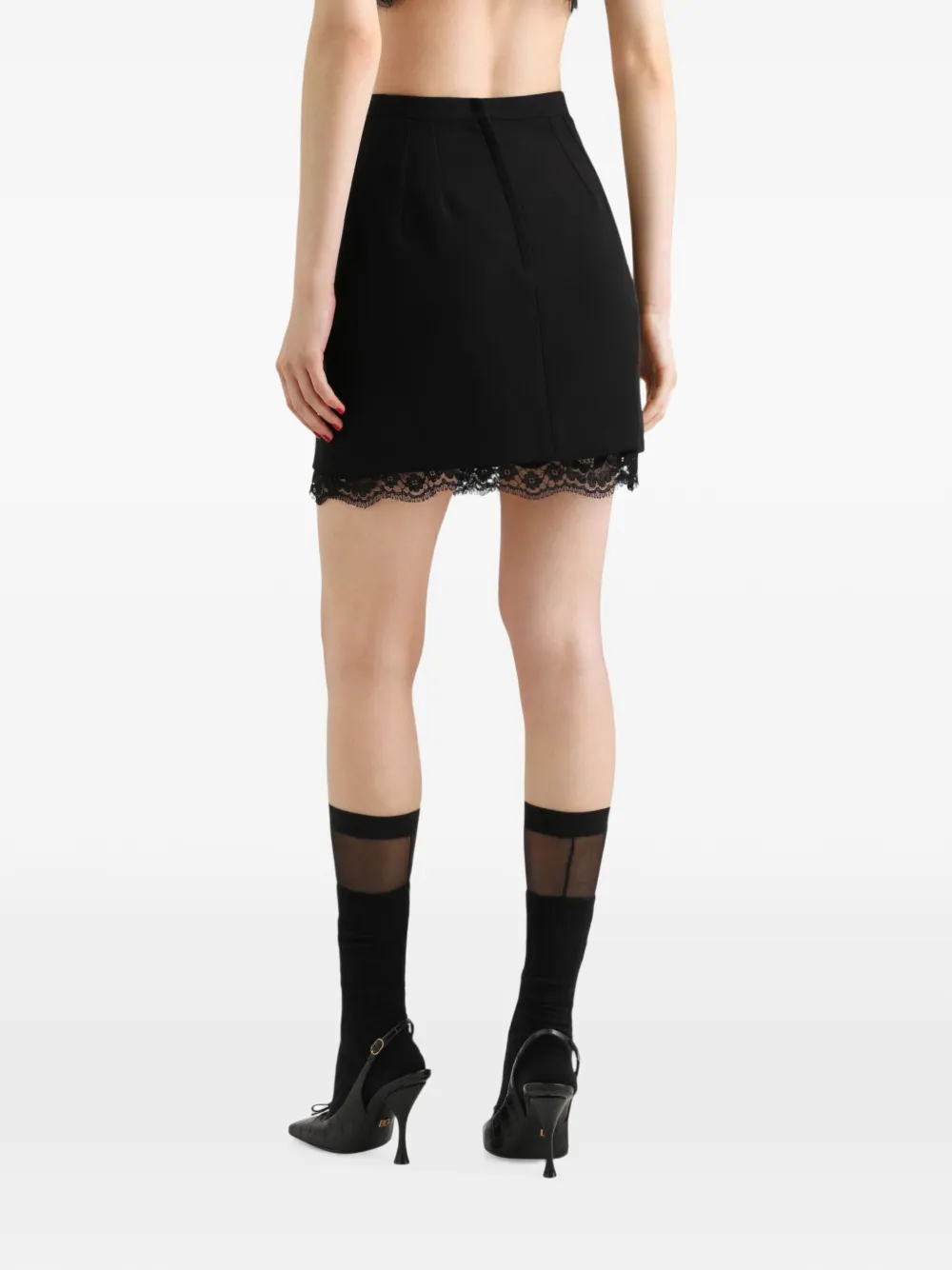 Dolce & Gabbana Rok van dubbele crêpe wol Zwart