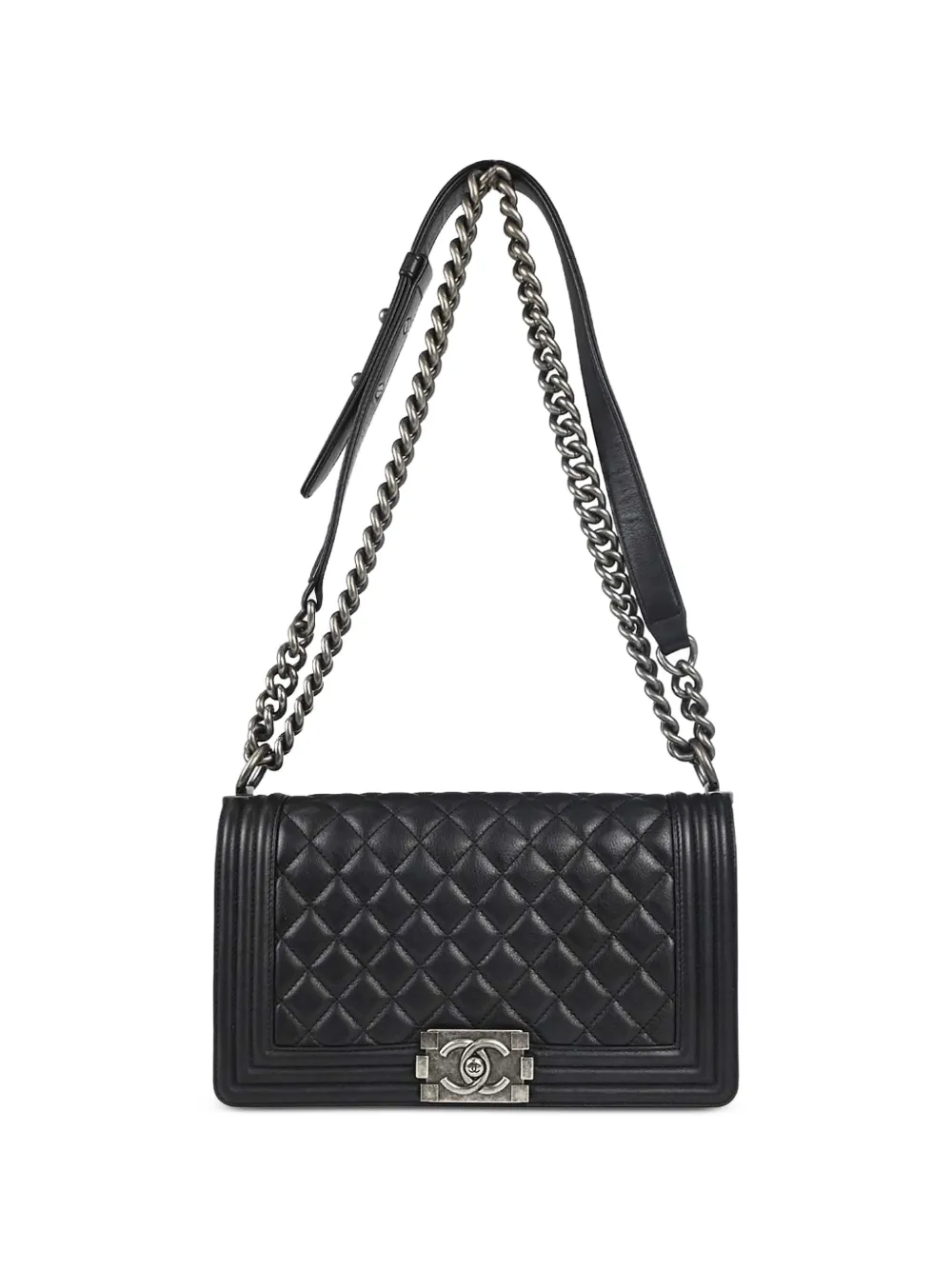 CHANEL Pre-Owned 2017 medium Boy Chanel quilted shoulder bag - Nero