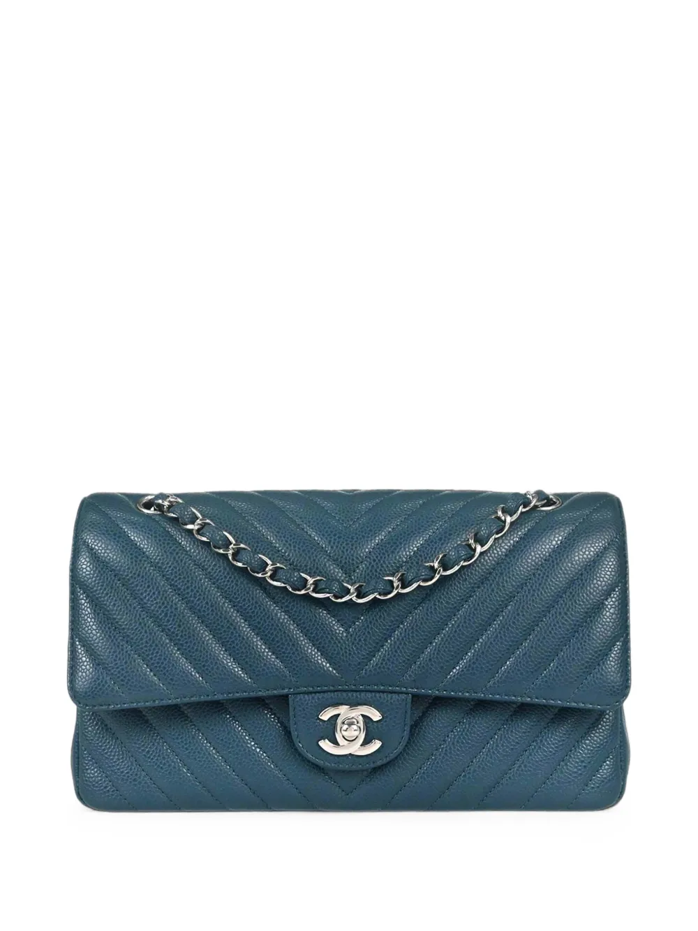 CHANEL Pre-Owned 2018 medium Classic Double Flap shoulder bag - Blue