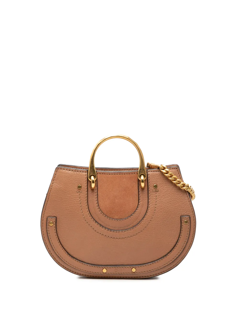 Chloé Pre-Owned 2018 mini Pixie Signature Satchel-Tasche aus Kalbs- und Wildleder - Braun