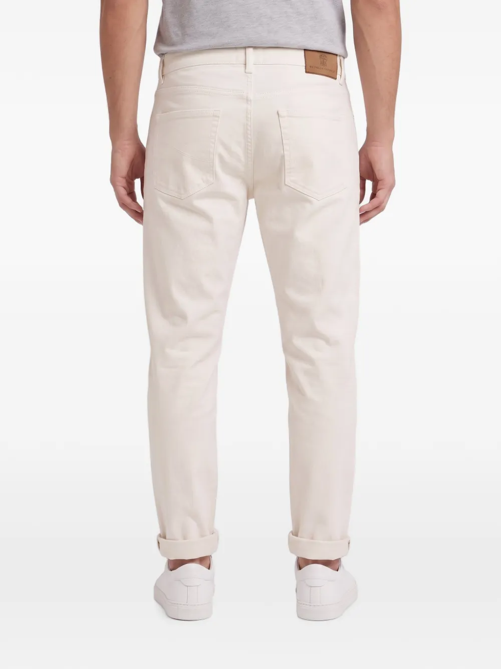 Brunello Cucinelli Lichtgewicht jeans met vijf zakken Beige