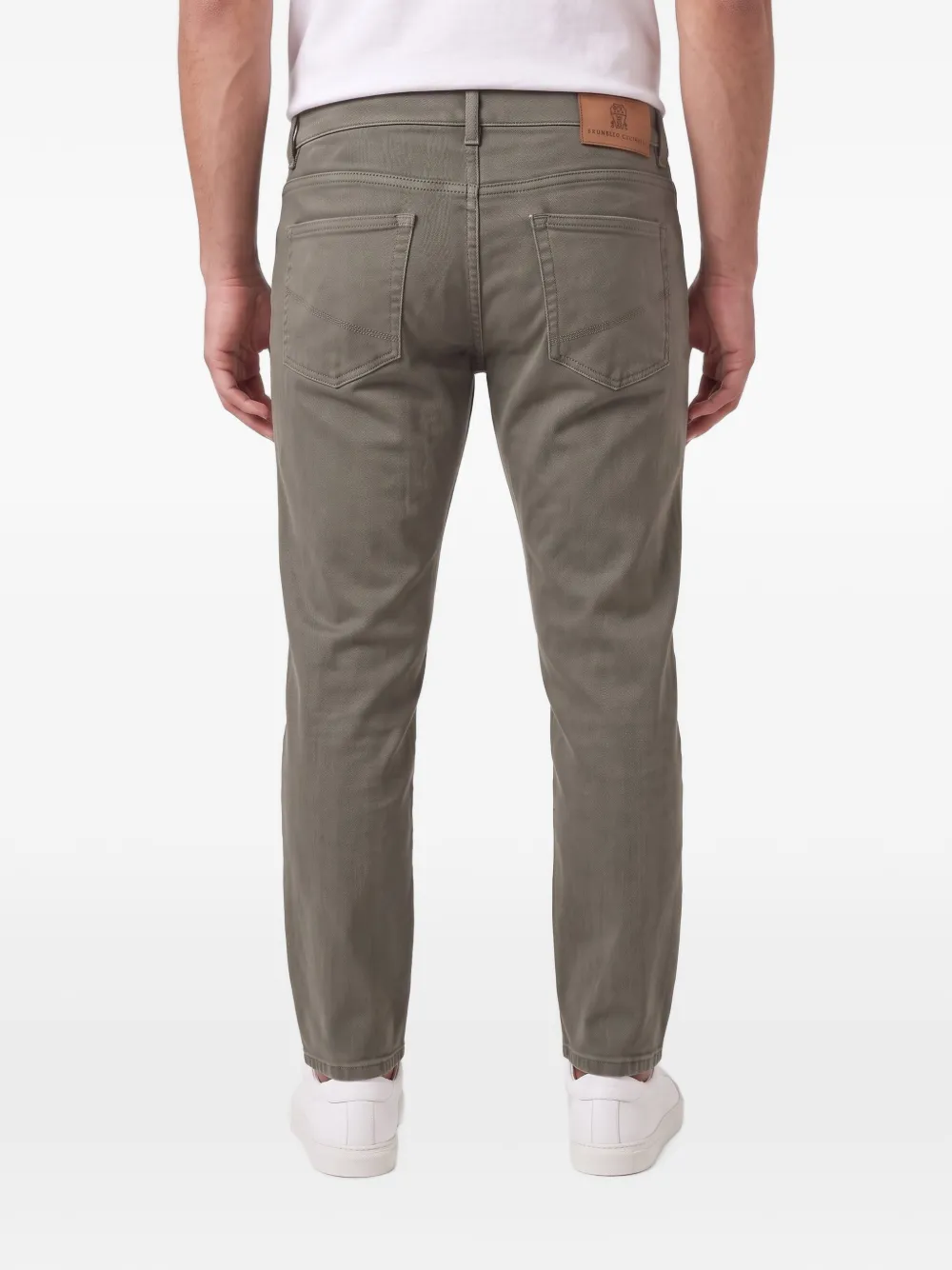 Brunello Cucinelli Lichtgewicht denim broek met vijf zakken Groen