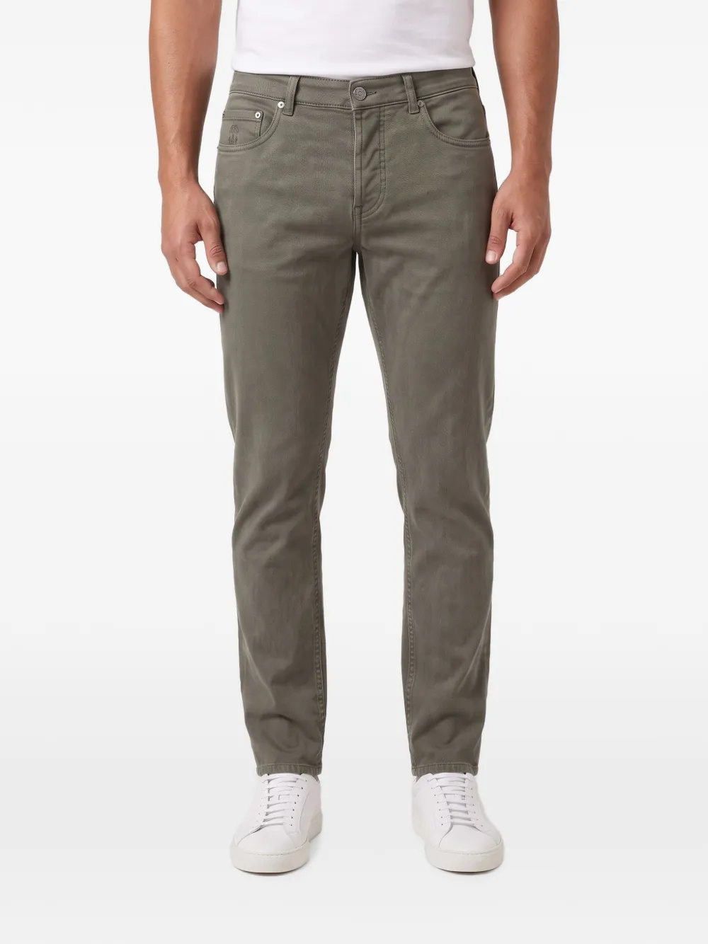 Brunello Cucinelli pantalon en denim léger à coupe cinq poches - Vert Brunello Cucinelli pantalon en denim léger à coupe cinq poches - Vert