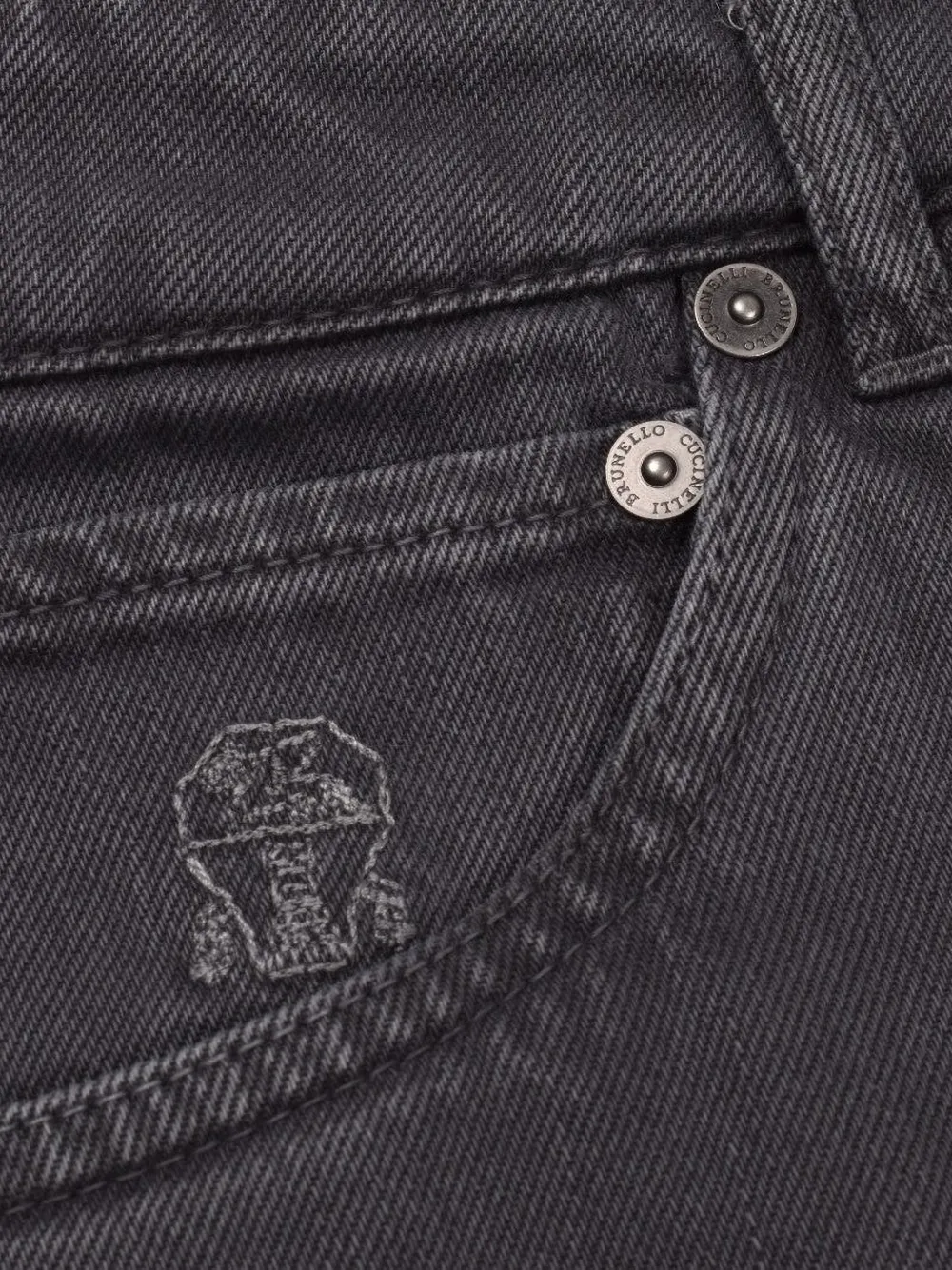 Brunello Cucinelli Katoenen jeans met vijf zakken Grijs