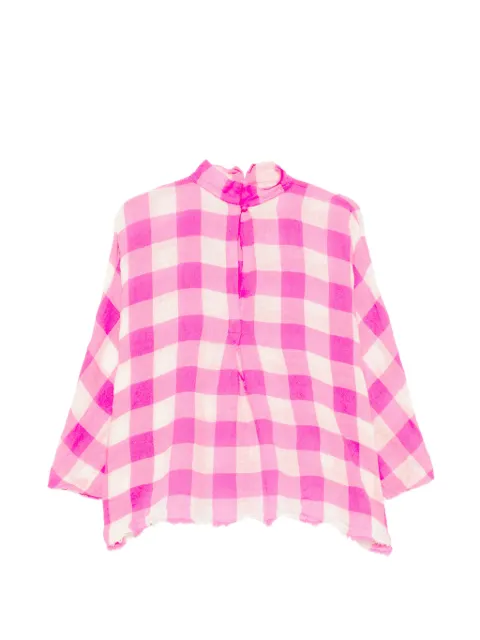 Daniela Gregis check-pattern frayed shirt