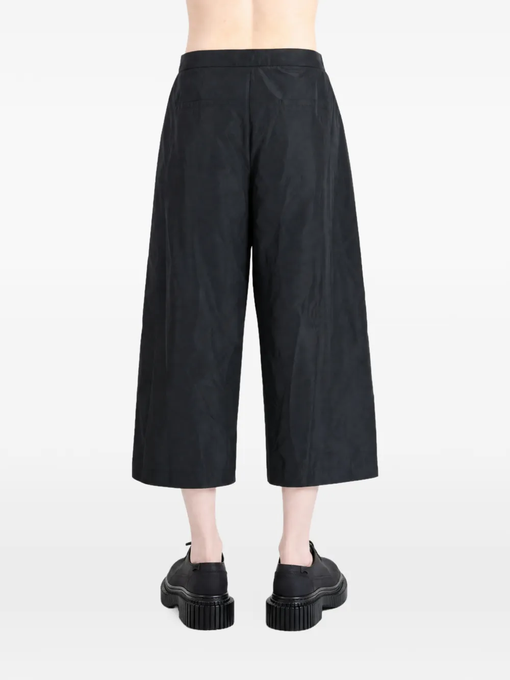 Amomento Cropped broek met wijde broeken Zwart