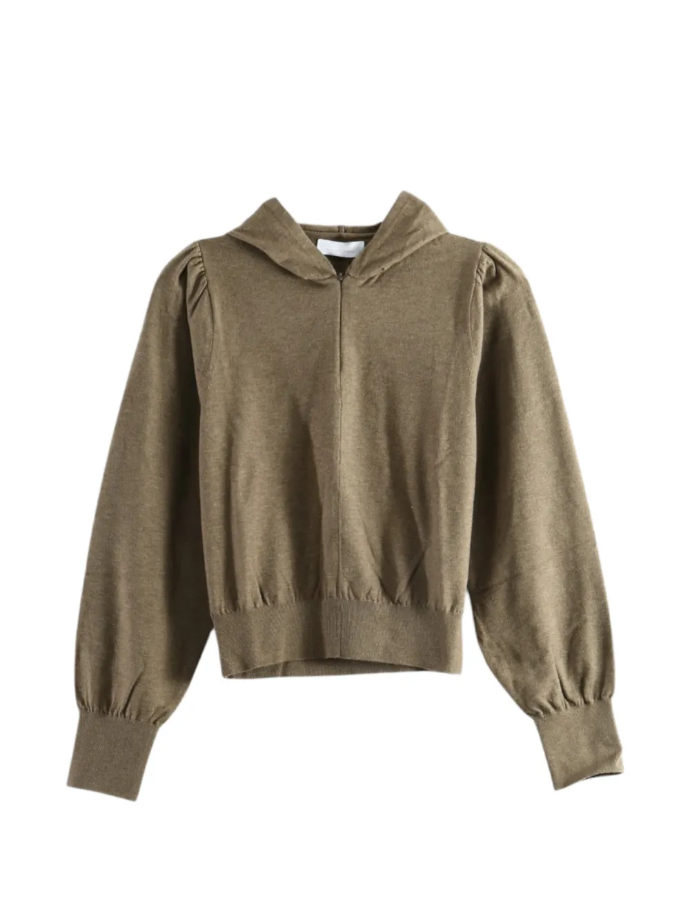 Amomento puff-sleeve zip-up hoodie - Vert Amomento puff-sleeve zip-up hoodie - Vert