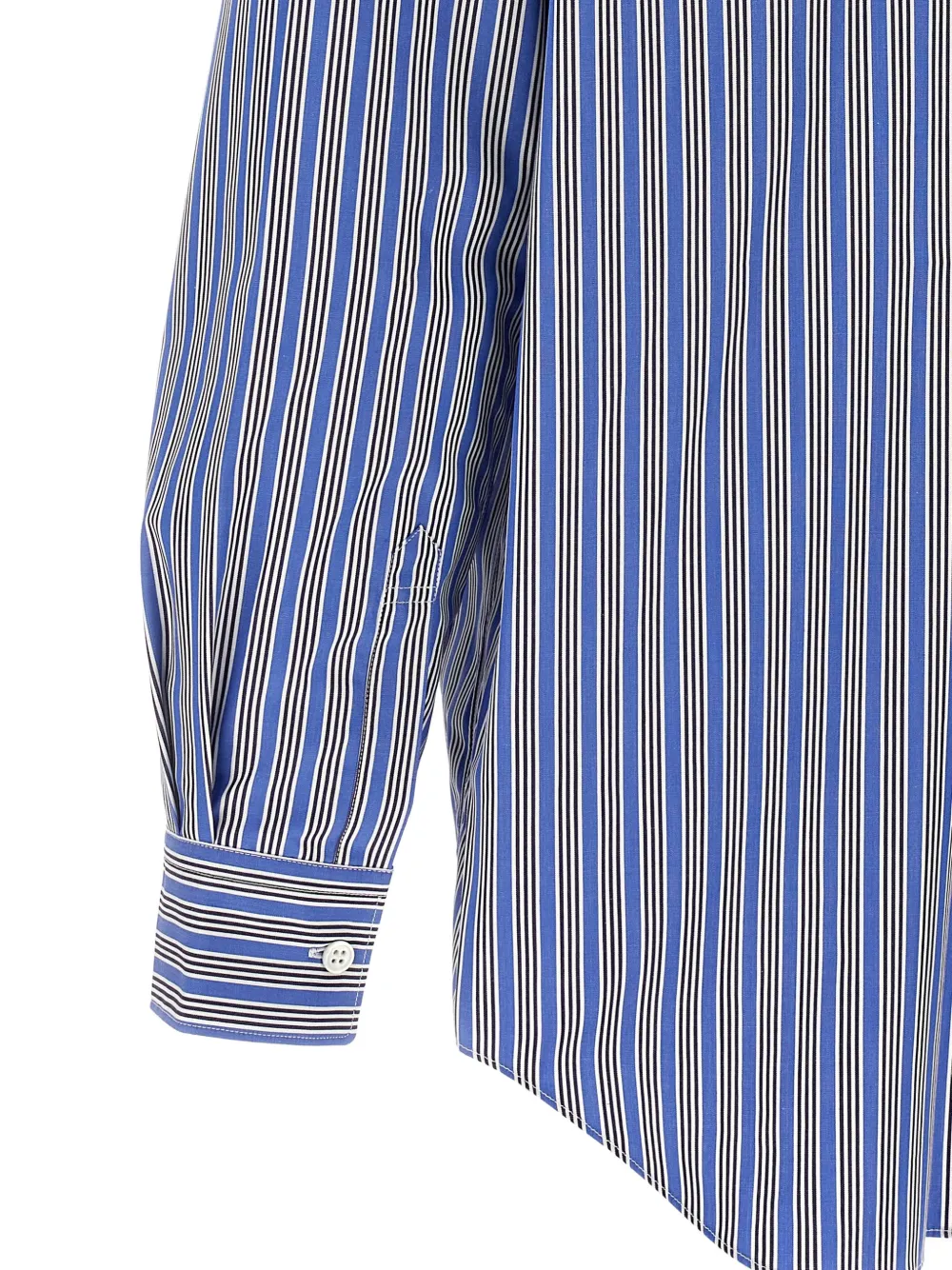 Comme Des Garçons Shirt Gestreept katoenen overhemd Blauw