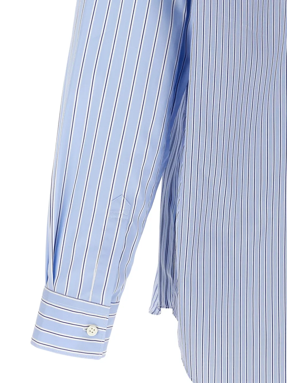 Comme Des Garçons Shirt Gestreept overhemd met patchwork Blauw