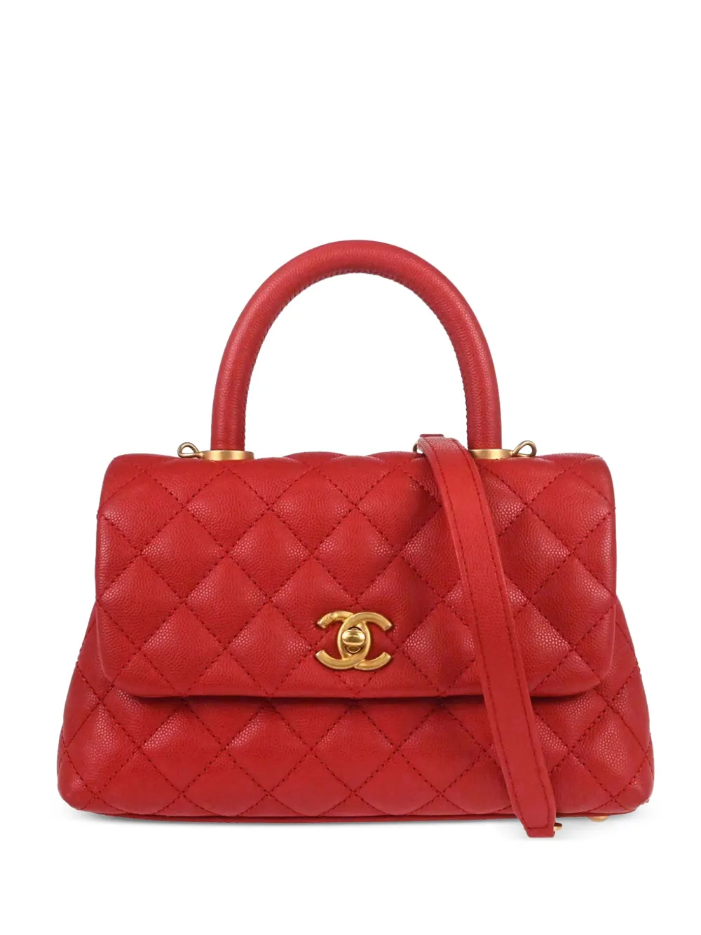CHANEL Pre-Owned 2019 mini Coco Handle tote bag - Rosso