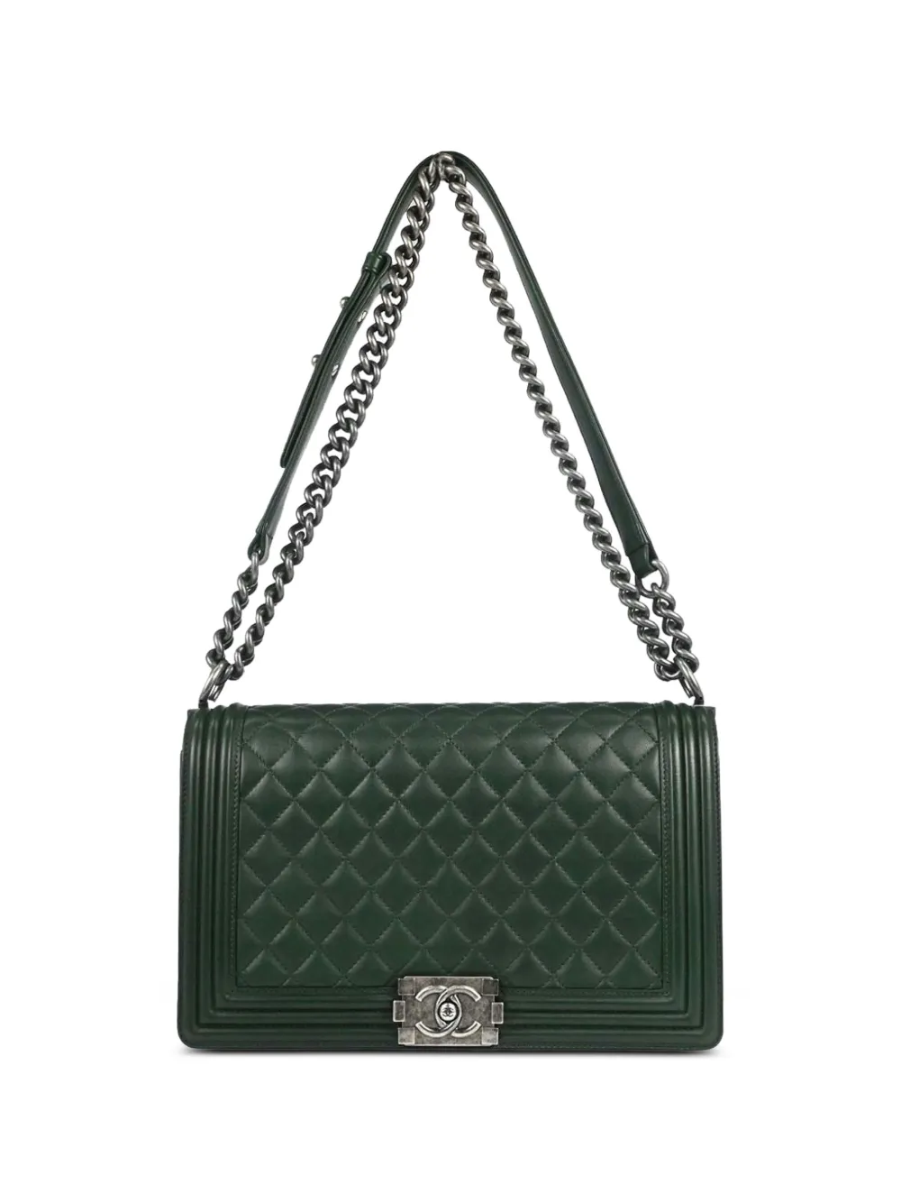 CHANEL Pre-Owned 2014-2015 medium Boy Chanel quilted shoulder bag - Verde