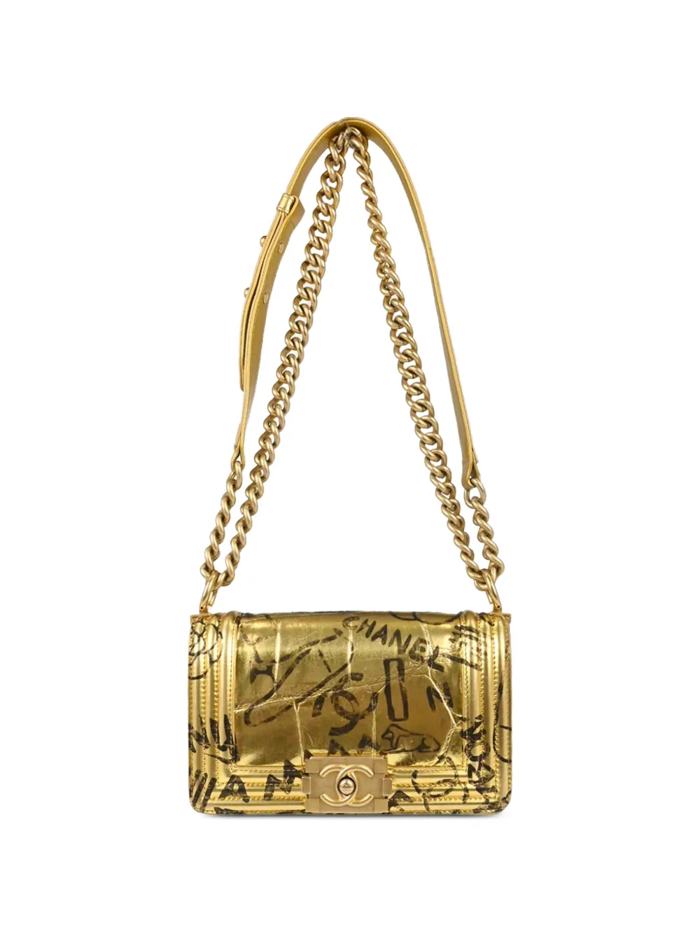 CHANEL Pre-Owned 2019 small Boy Chanel shoulder bag - Oro