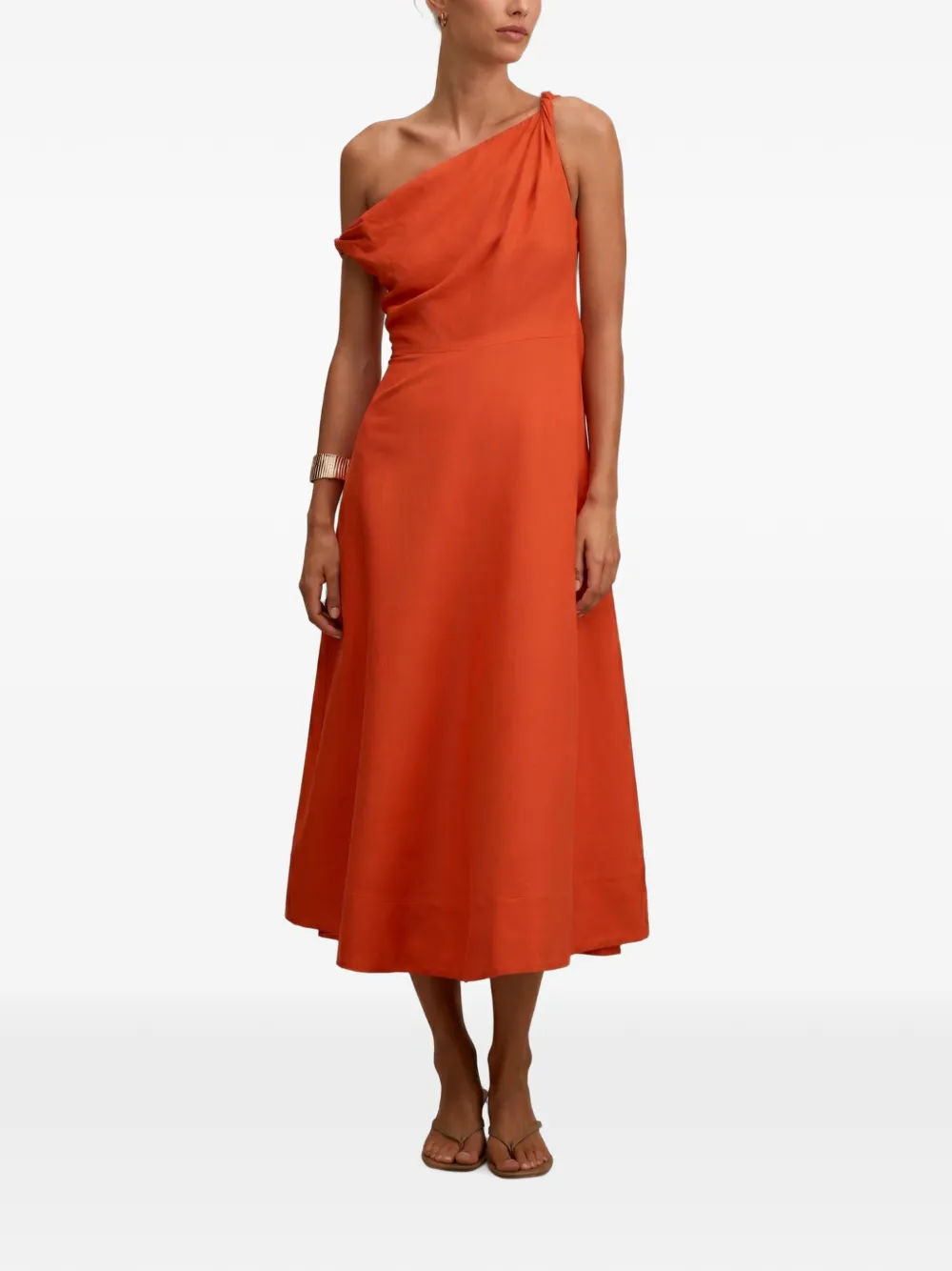 Ever New Vinetta asymmetric twist-detail midi dress