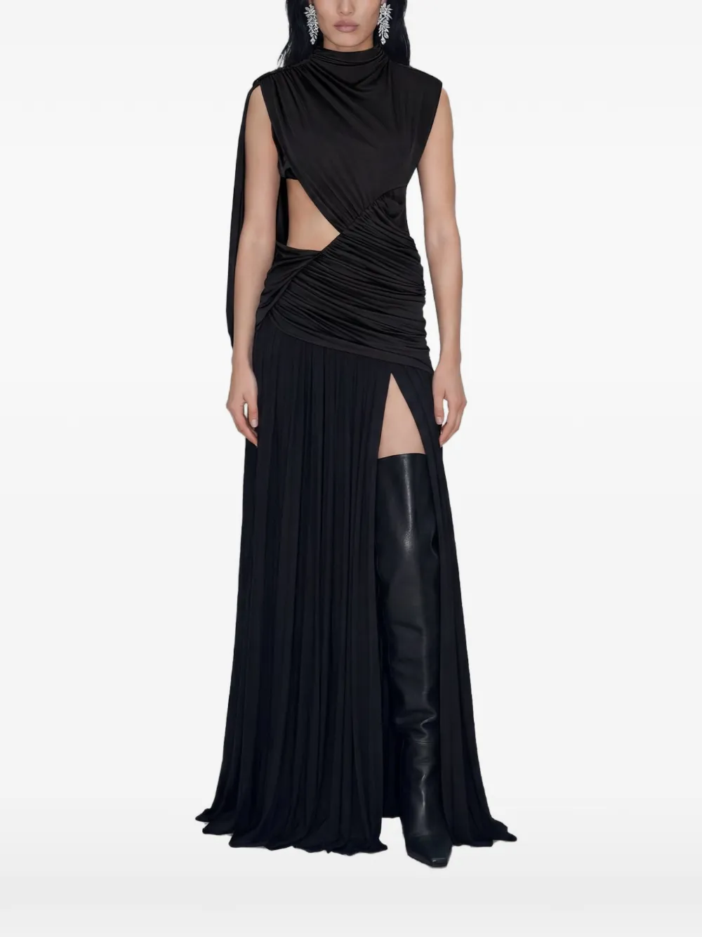 Atoir Stella Asymmetric Draped Top In Black