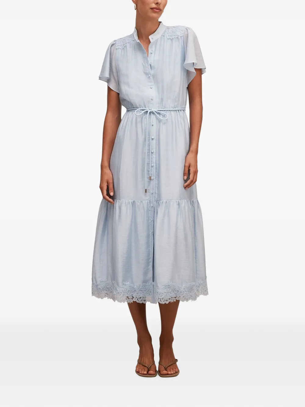 Ever New Harriet lace-trim embroidered midi dress
