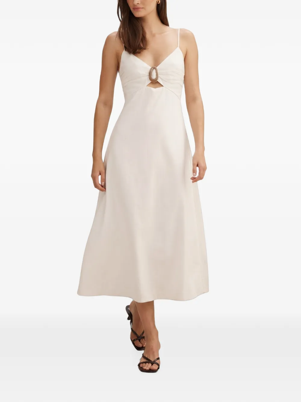 Ever New Alice gathered hardware-detail midi dress