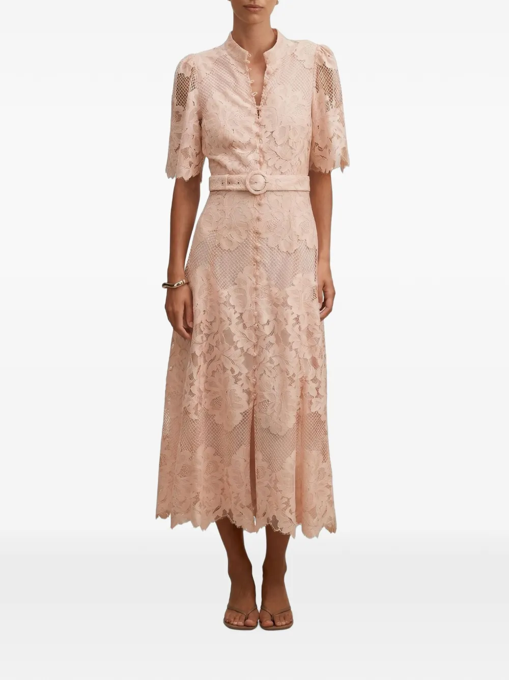 Ever New Liberty lace flutter-sleeve midi dress