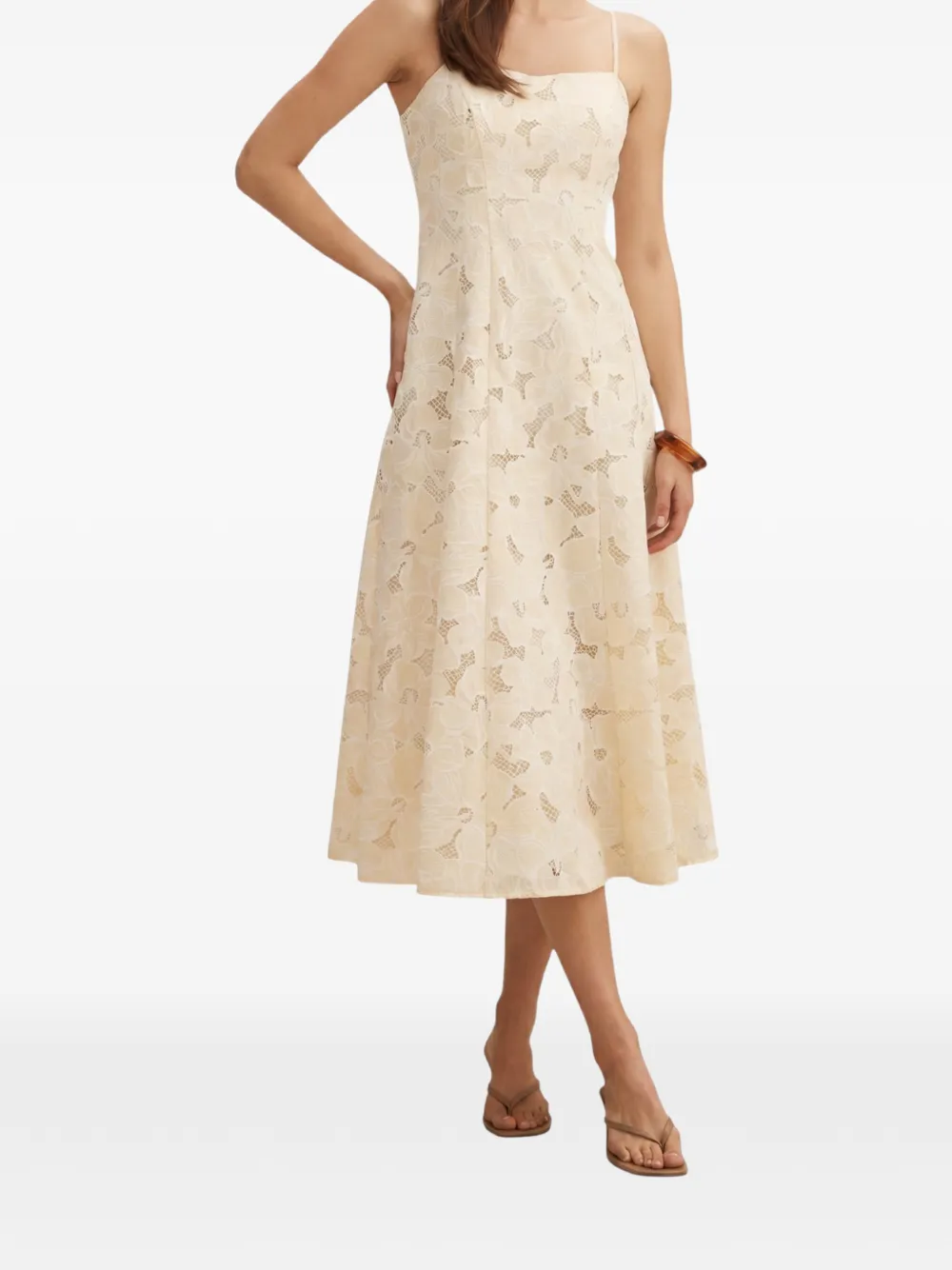 Ever New Millie embroidered midi dress - Toni neutri