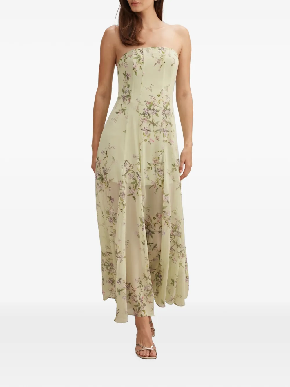 Ever New Kimora strapless floral-print midi dress