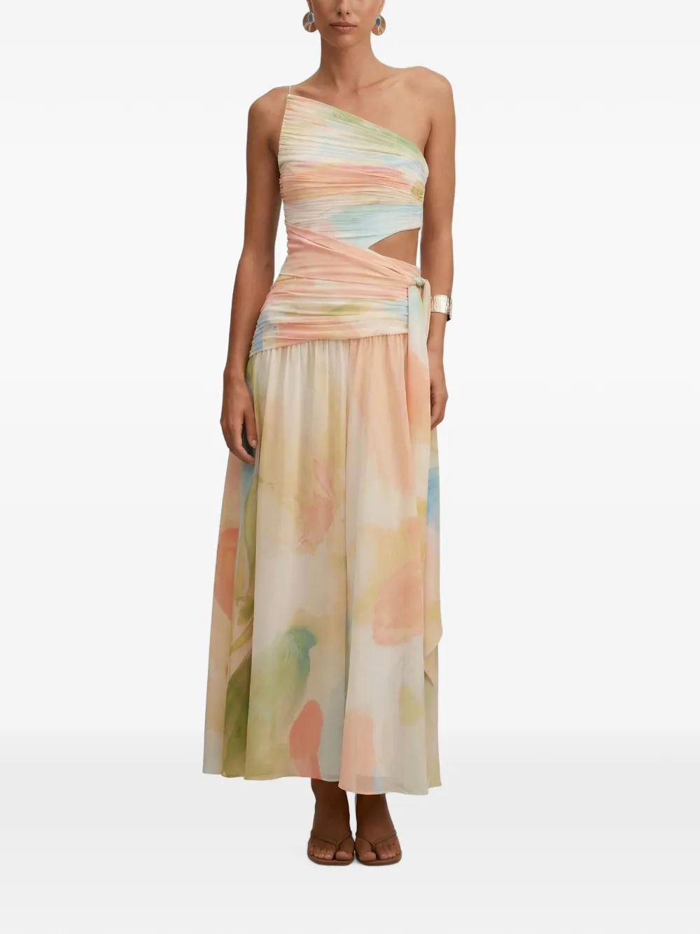 Ever New Connie ruched asymmetric maxi dress