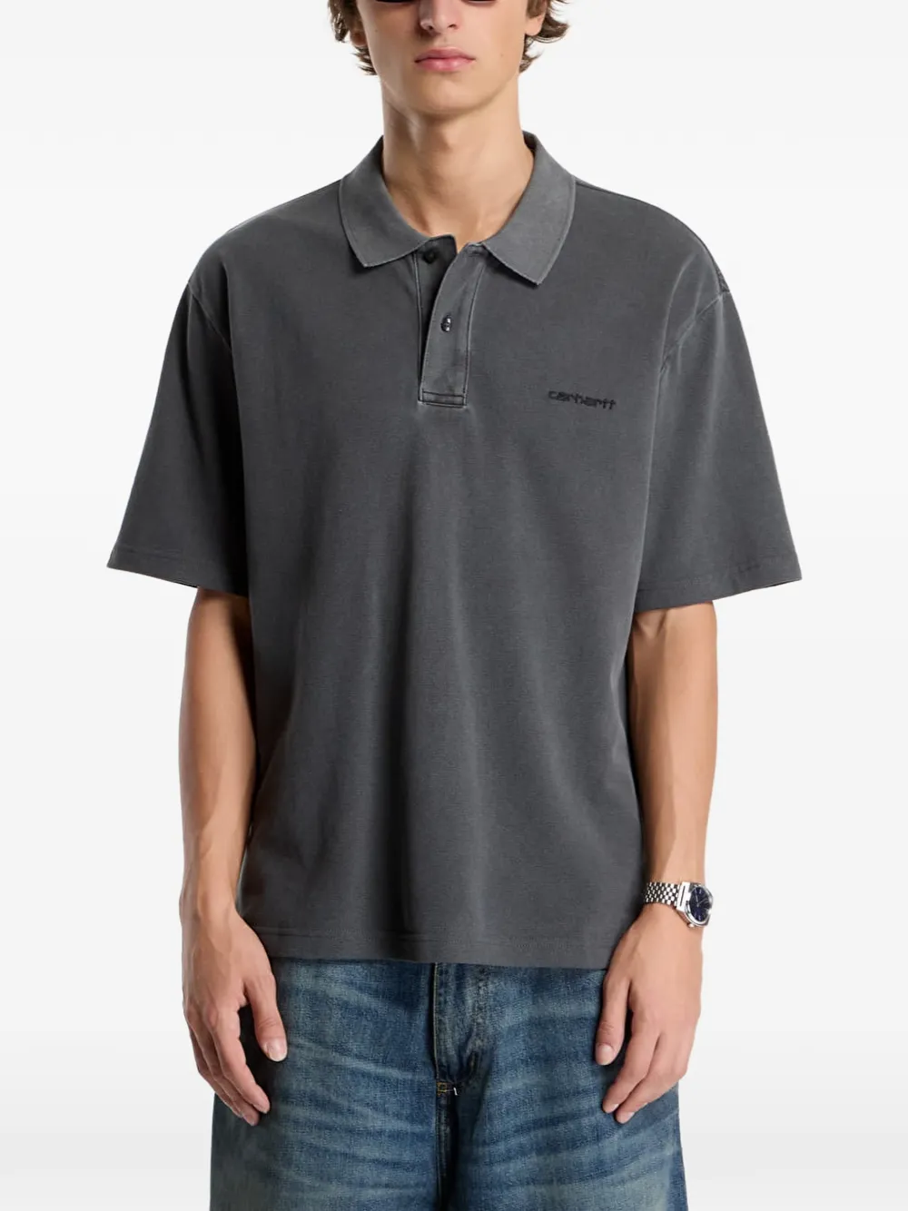 Carhartt WIP short-sleeve polo shirt Grijs