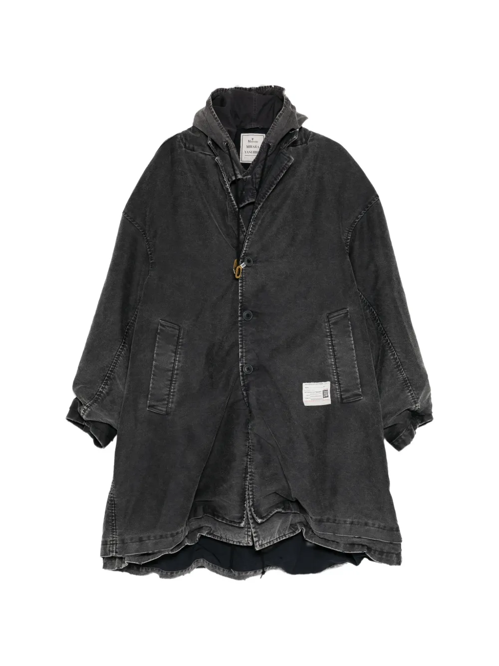 Maison MIHARA YASUHIRO Mantel im Layering-Look - Schwarz