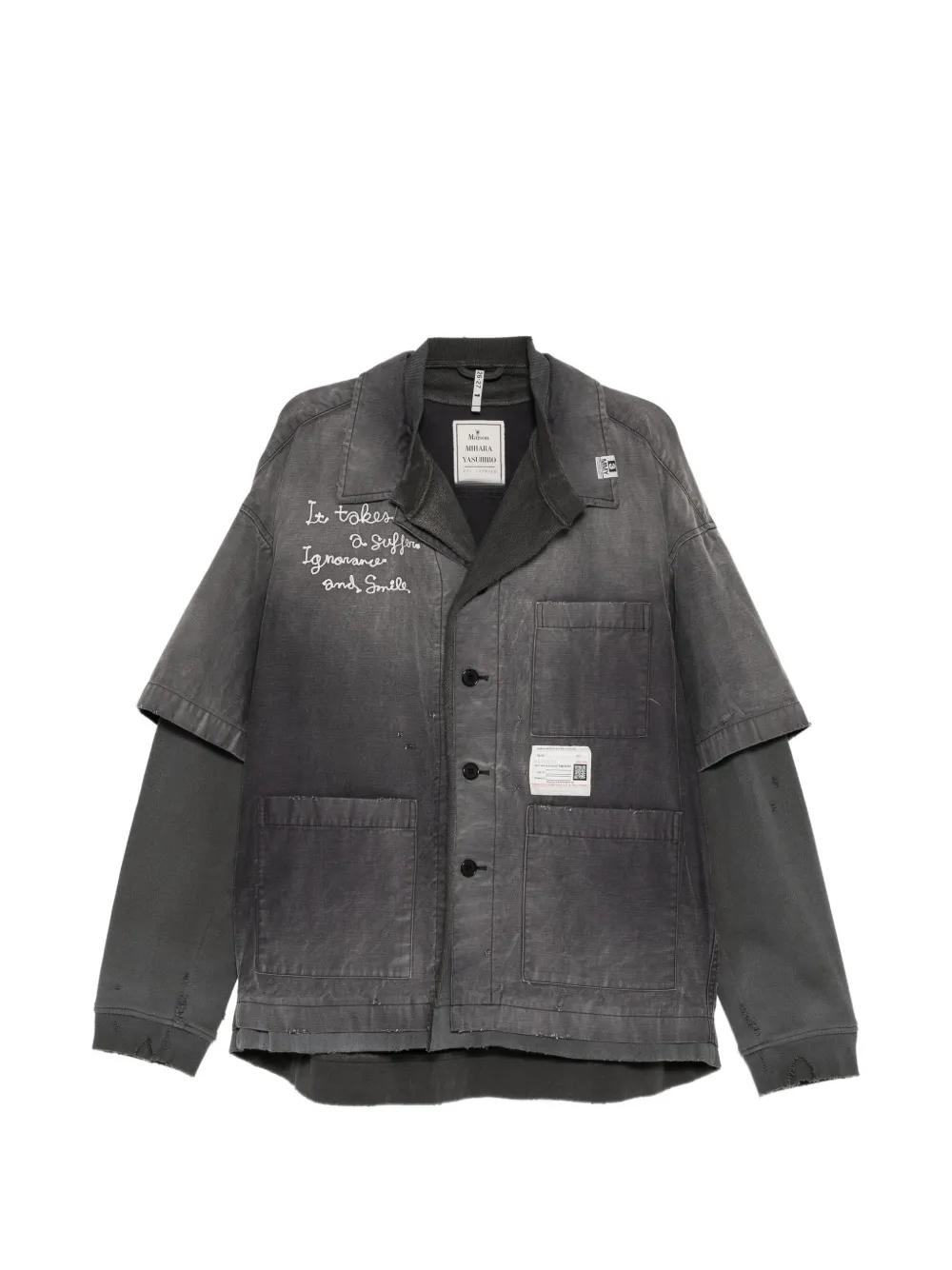 Maison MIHARA YASUHIRO Pulloverhemd im Layering-Look - Grau