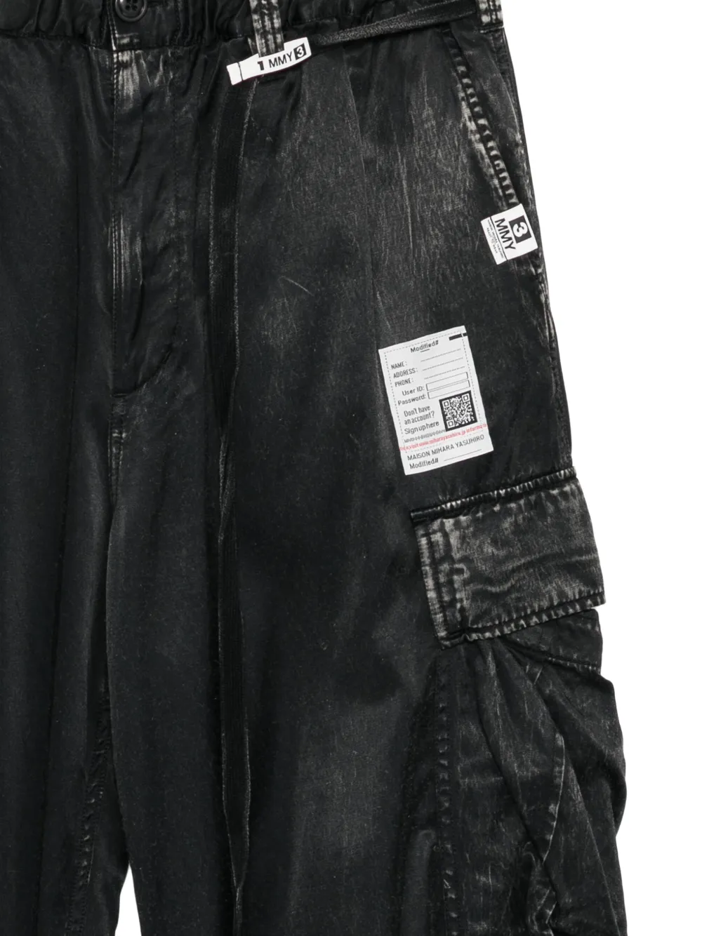 Maison MIHARA YASUHIRO satin cargo pants Zwart