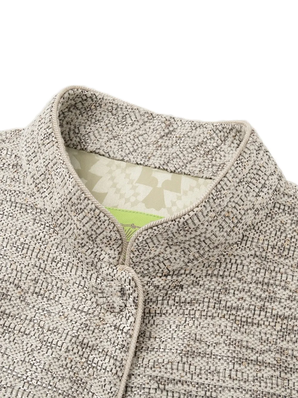 Shanghai Tang sequin-embellished tweed bomber jacket Grijs