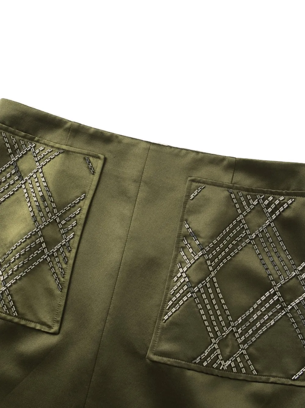 Shanghai Tang bead-embellished midi skirt Groen