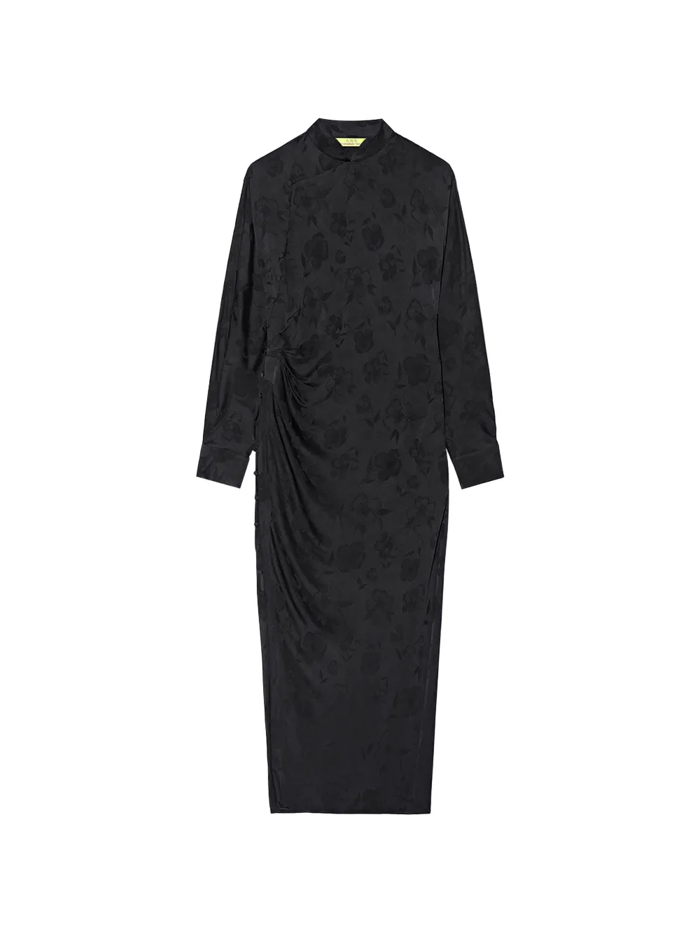 Shanghai Tang Qipao floral-jacquard midi dress - Nero