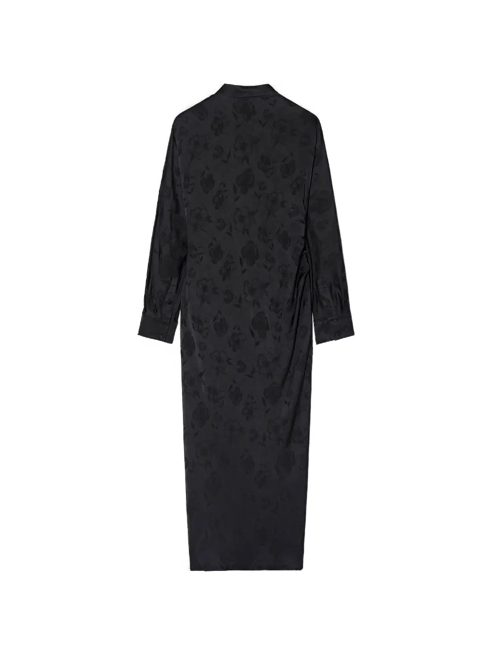 Shanghai Tang Qipao floral-jacquard midi dress Zwart
