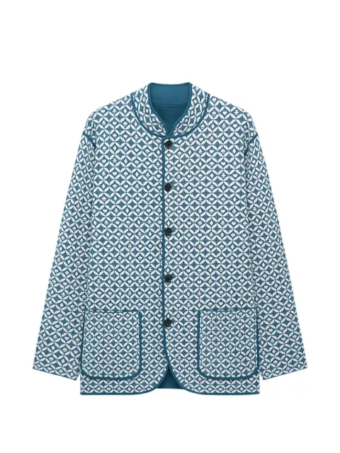 Shanghai Tang reversible geometric-pattern coat