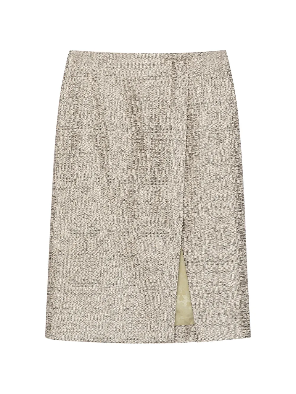 Shanghai Tang sequin-embellished tweed midi skirt - Gris Shanghai Tang sequin-embellished tweed midi skirt - Gris