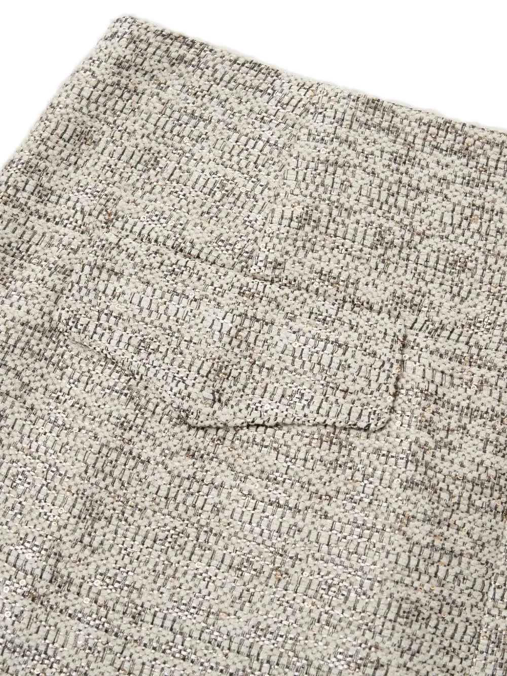 Shanghai Tang sequin-embellished tweed midi skirt Grijs