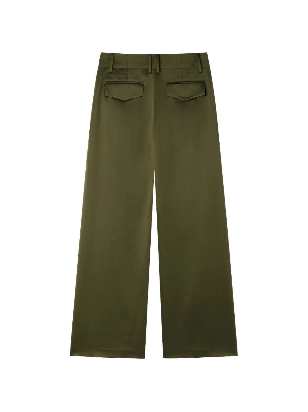 Shanghai Tang satin-finish wide-leg trousers Groen