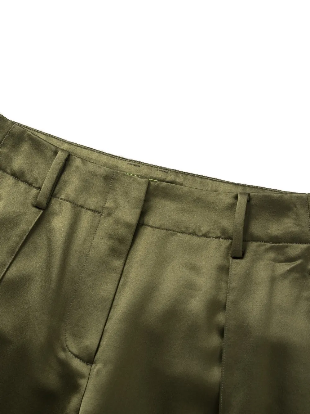 Shanghai Tang satin-finish wide-leg trousers Groen