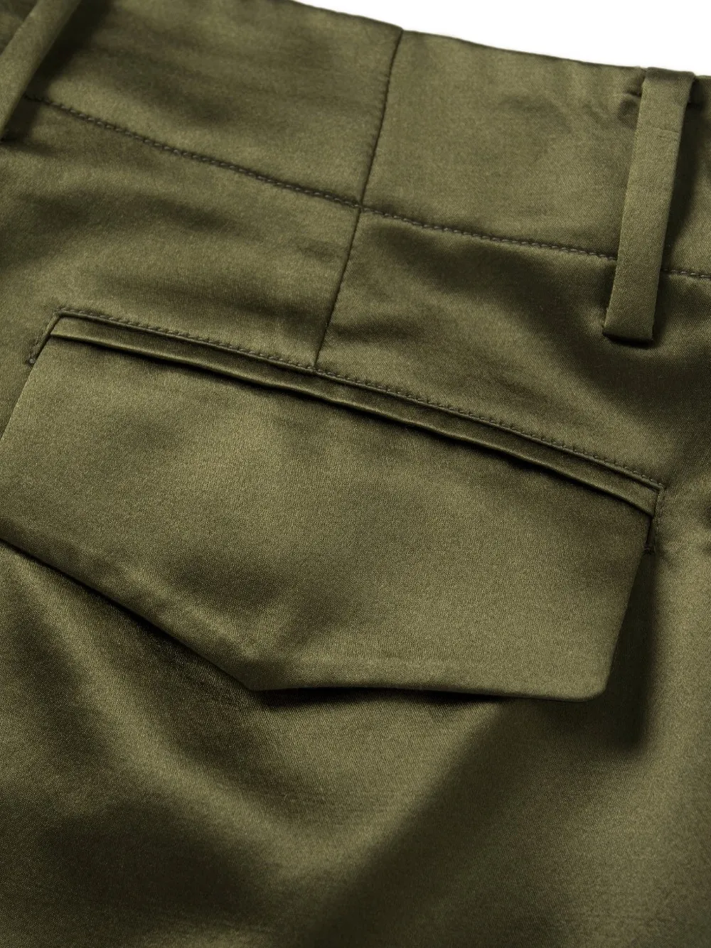 Shanghai Tang satin-finish wide-leg trousers Groen