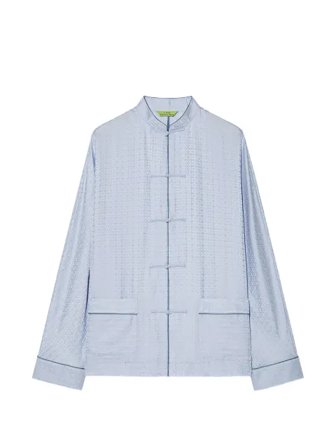 Shanghai Tang coin-jacquard silk pajamas