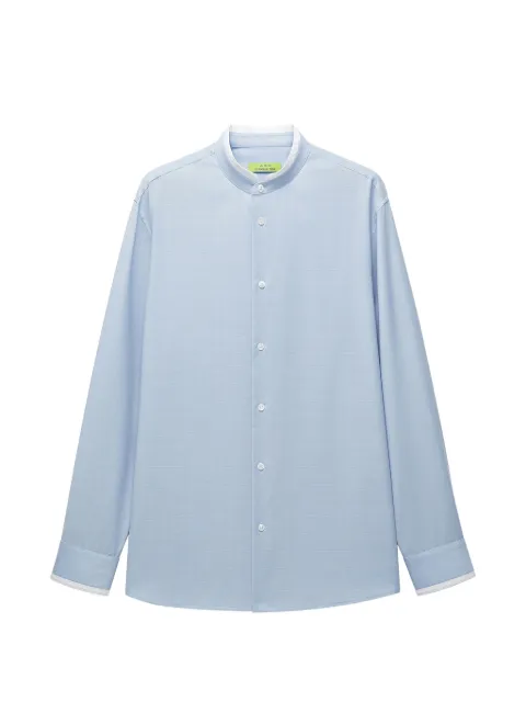 Shanghai Tang contrast-trim mandarin shirt