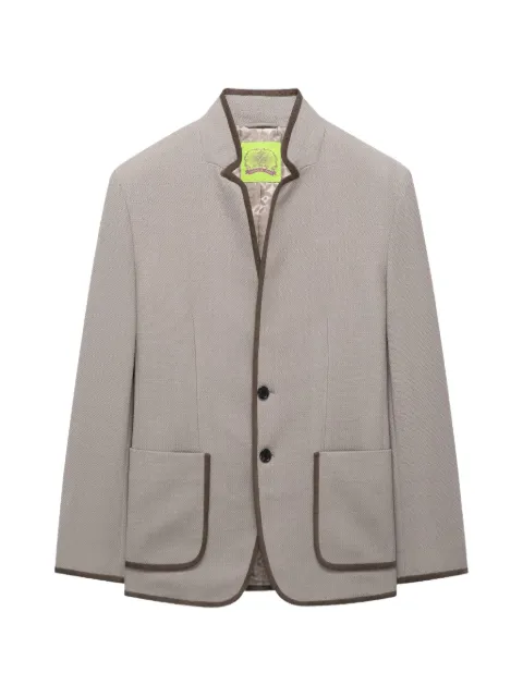 Shanghai Tang two-button contrast-trim blazer