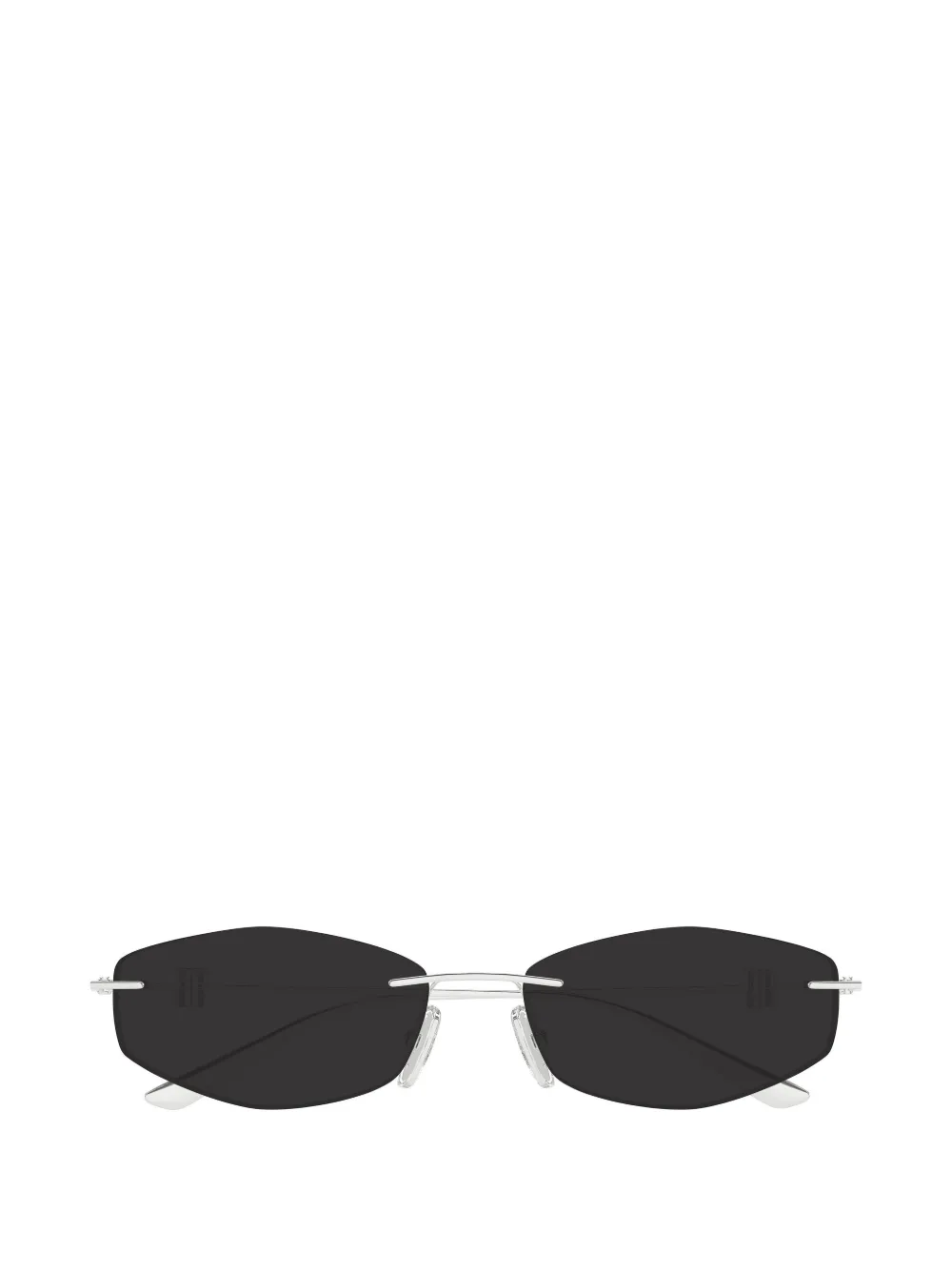 Balenciaga Eyewear Nano rimless geometric-frame sunglasses - Argento