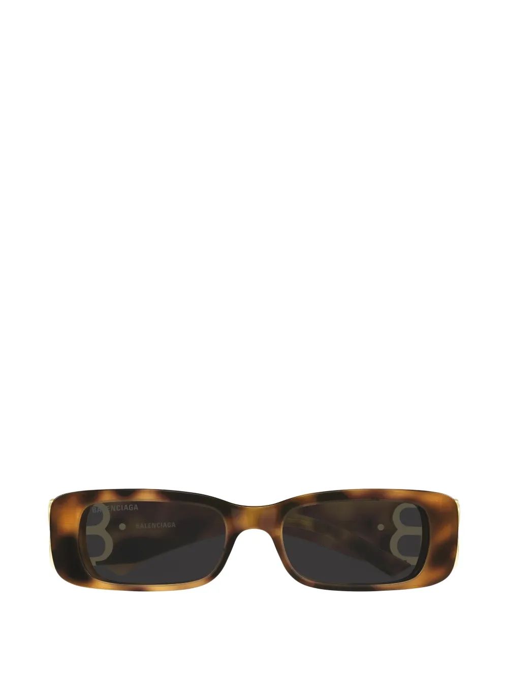 Balenciaga Eyewear Dynasty logo-plaque rectangle-frame sunglasses - Marrone