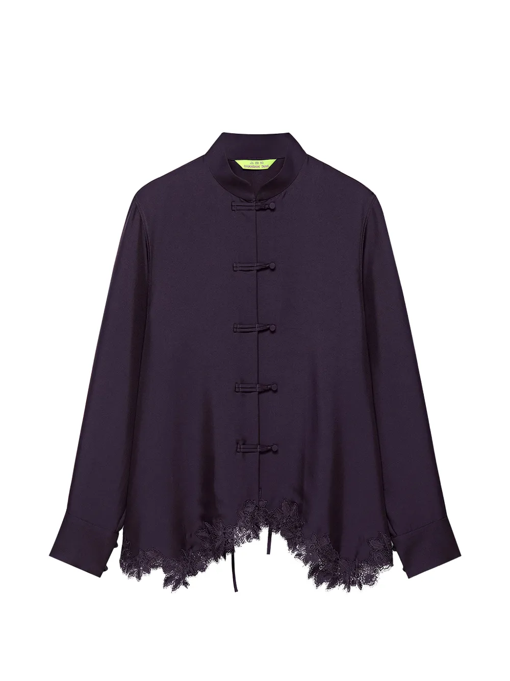 Shanghai Tang lace-trim frog-fastening blouse - Viola