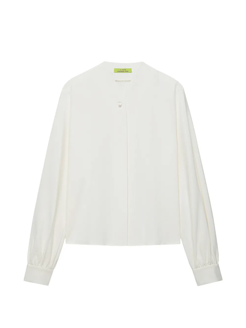 Shanghai Tang frog-button pleated-sleeve blouse - Bianco