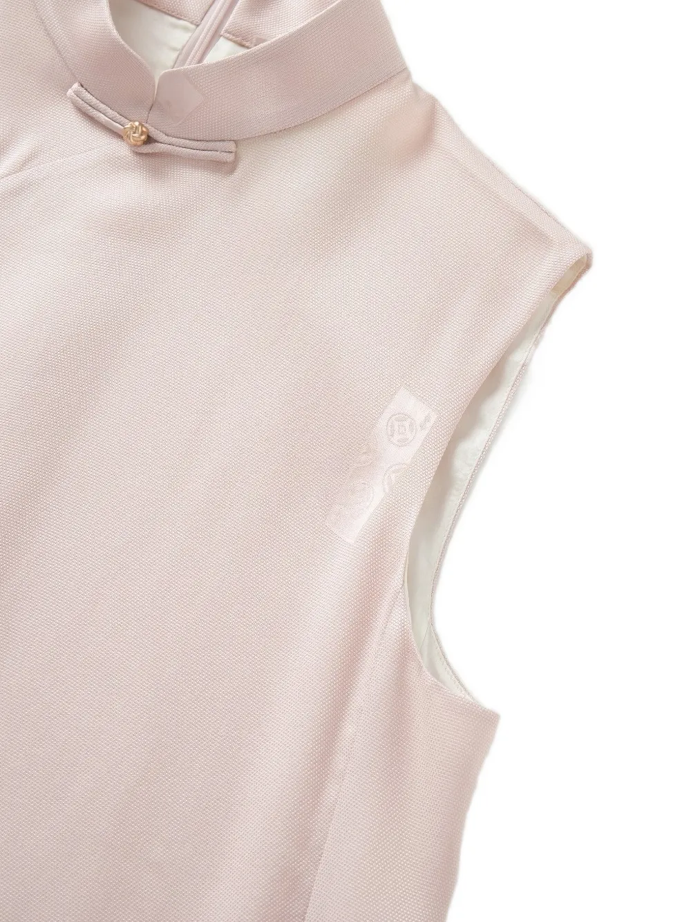 Shanghai Tang knot-button A-line mini dress Roze