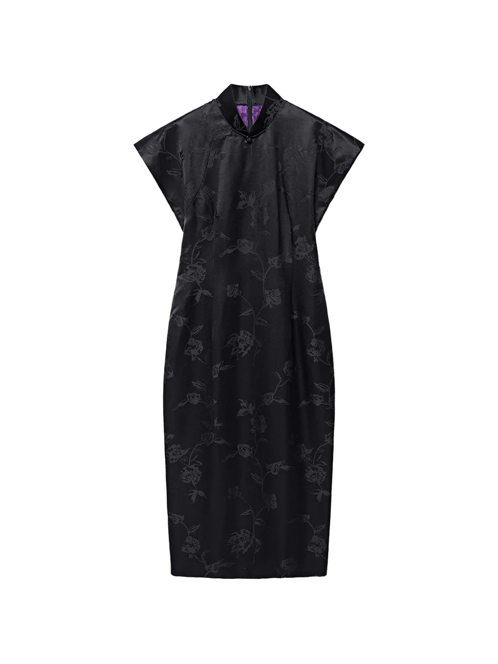 Shanghai Tang Qipao floral-jacquard midi dress - Noir Shanghai Tang Qipao floral-jacquard midi dress - Noir